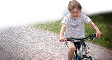 Illustration Kind auf Fahrrad